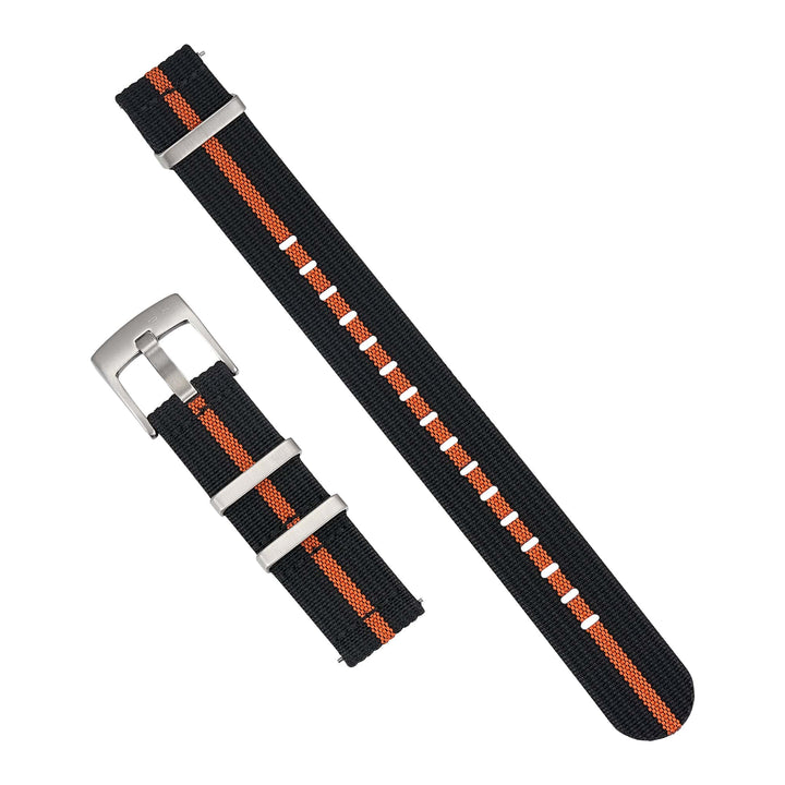 Ribbed Mako FN - Black & Orange - BluShark Straps