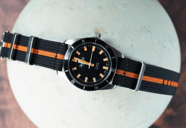 Ribbed Mako FN - Black & Orange - BluShark Straps