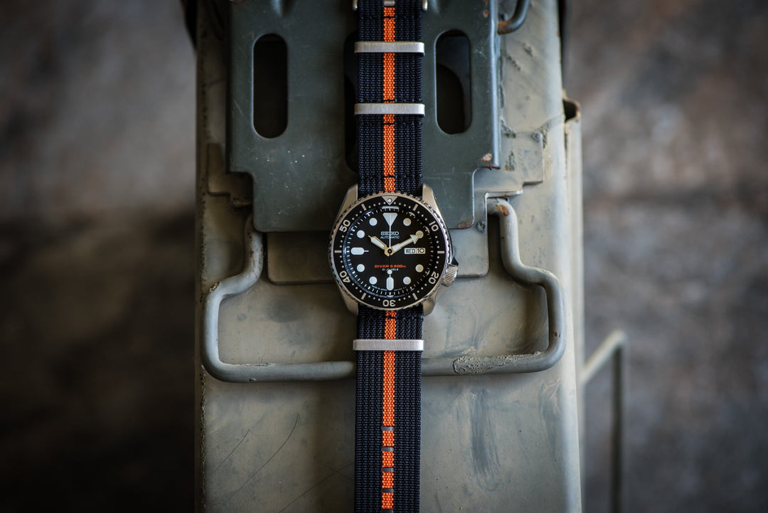 Ribbed Mako FN - Black & Orange - BluShark Straps
