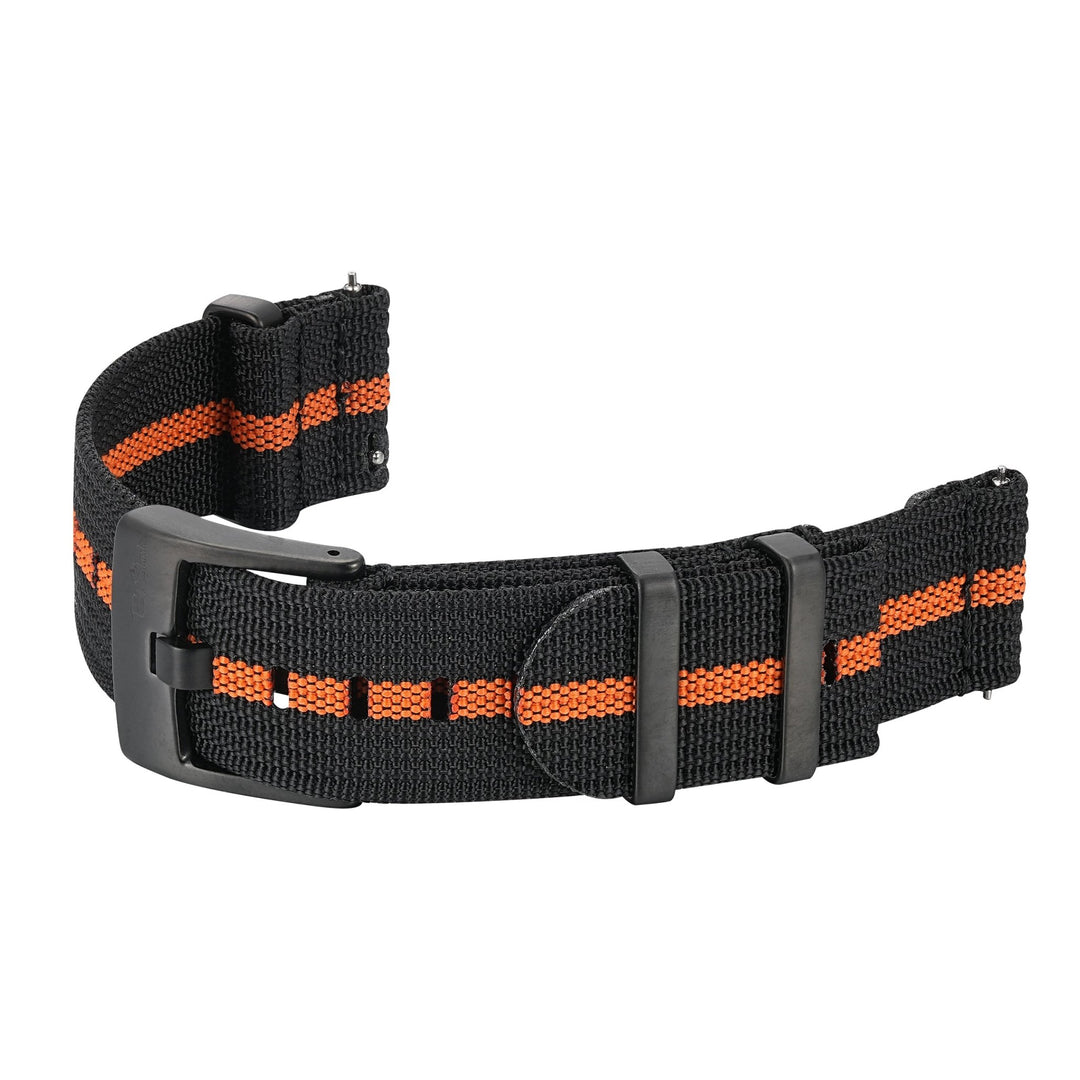 Ribbed Mako FN - Black & Orange - BluShark Straps