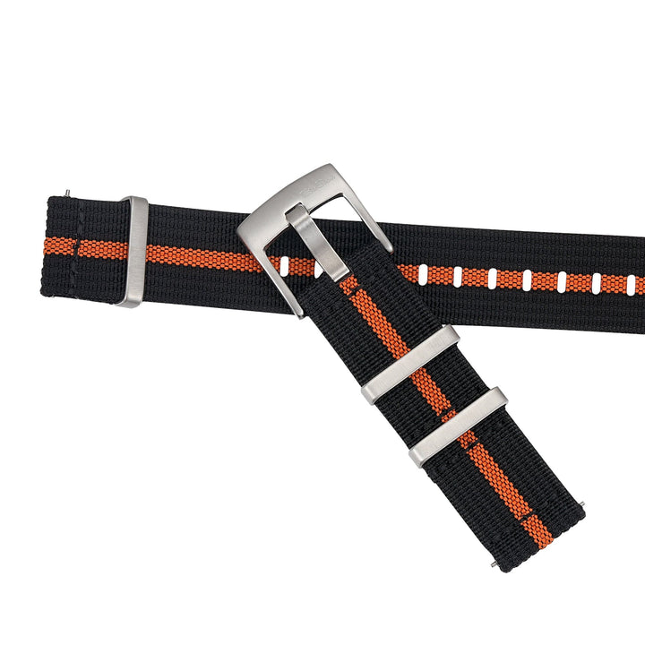 Ribbed Mako FN - Black & Orange - BluShark Straps