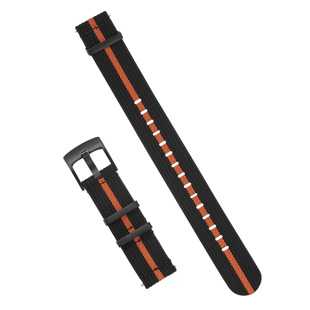 Ribbed Mako FN - Black & Orange - BluShark Straps