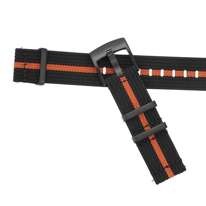 Ribbed Mako FN - Black & Orange - BluShark Straps