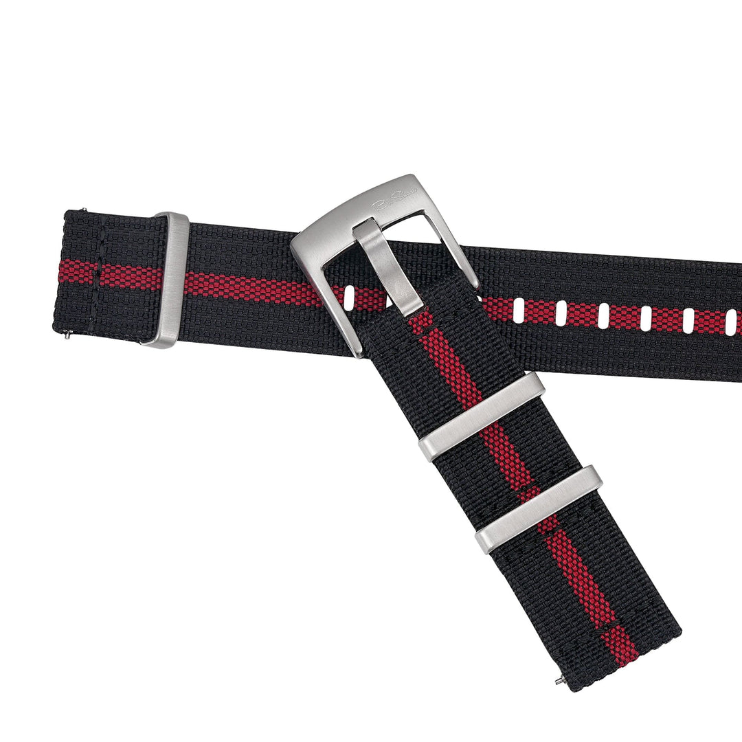 Ribbed Mako FN - Black & Red - BluShark Straps