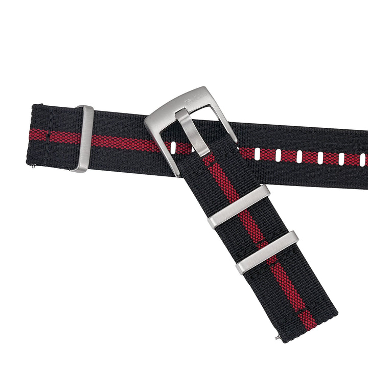 Ribbed Mako FN - Black & Red - BluShark Straps