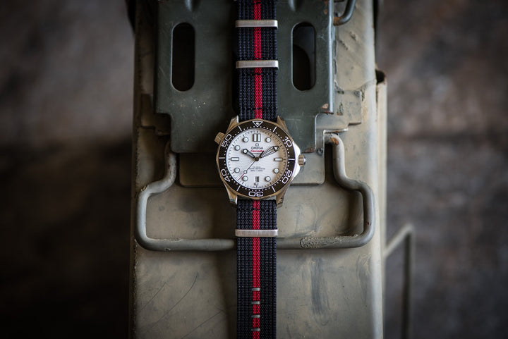 Ribbed Mako FN - Black & Red - BluShark Straps