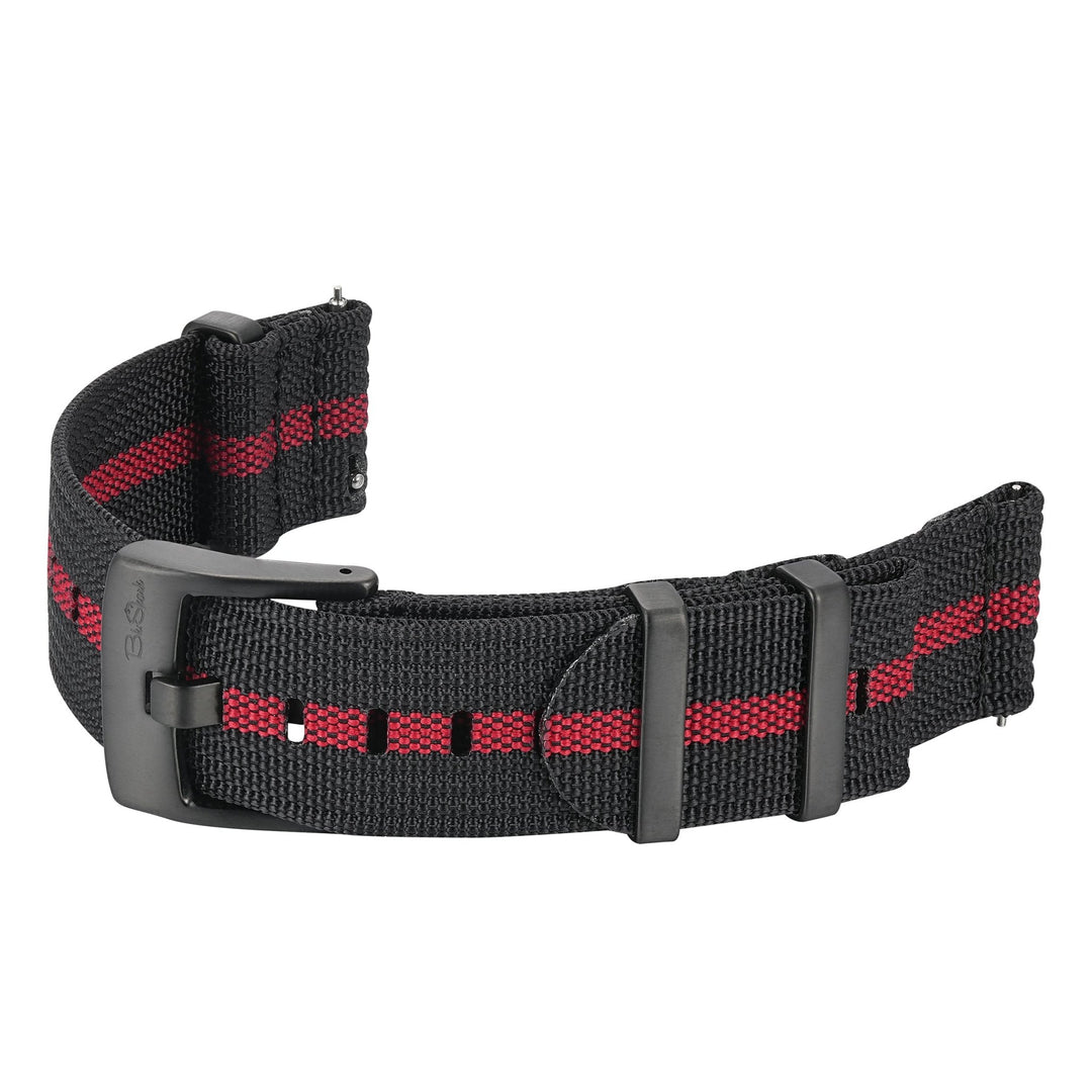 Ribbed Mako FN - Black & Red - BluShark Straps