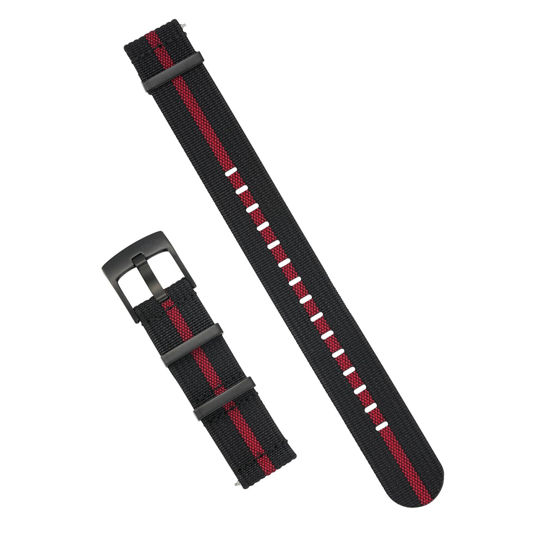 Ribbed Mako FN - Black & Red - BluShark Straps