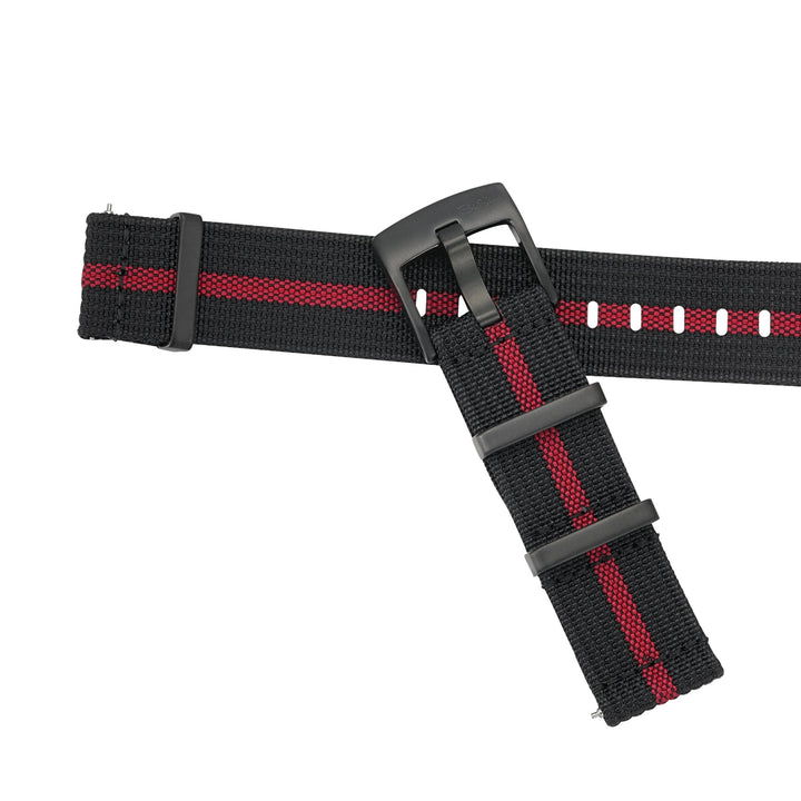 Ribbed Mako FN - Black & Red - BluShark Straps