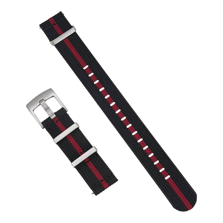 Ribbed Mako FN - Black & Red - BluShark Straps