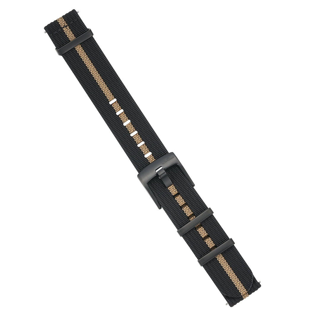 Ribbed Mako FN - Black & Tan - BluShark Straps