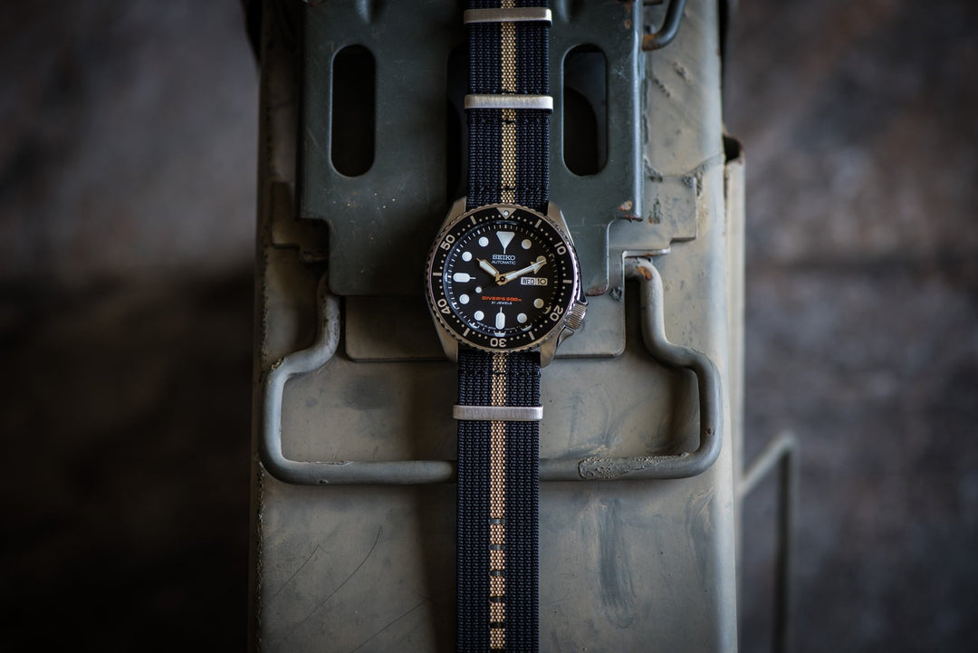 Ribbed Mako FN - Black & Tan - BluShark Straps
