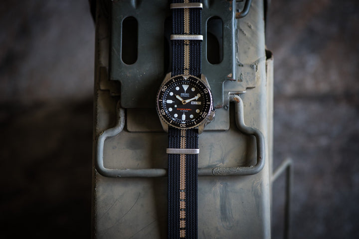 Ribbed Mako FN - Black & Tan - BluShark Straps