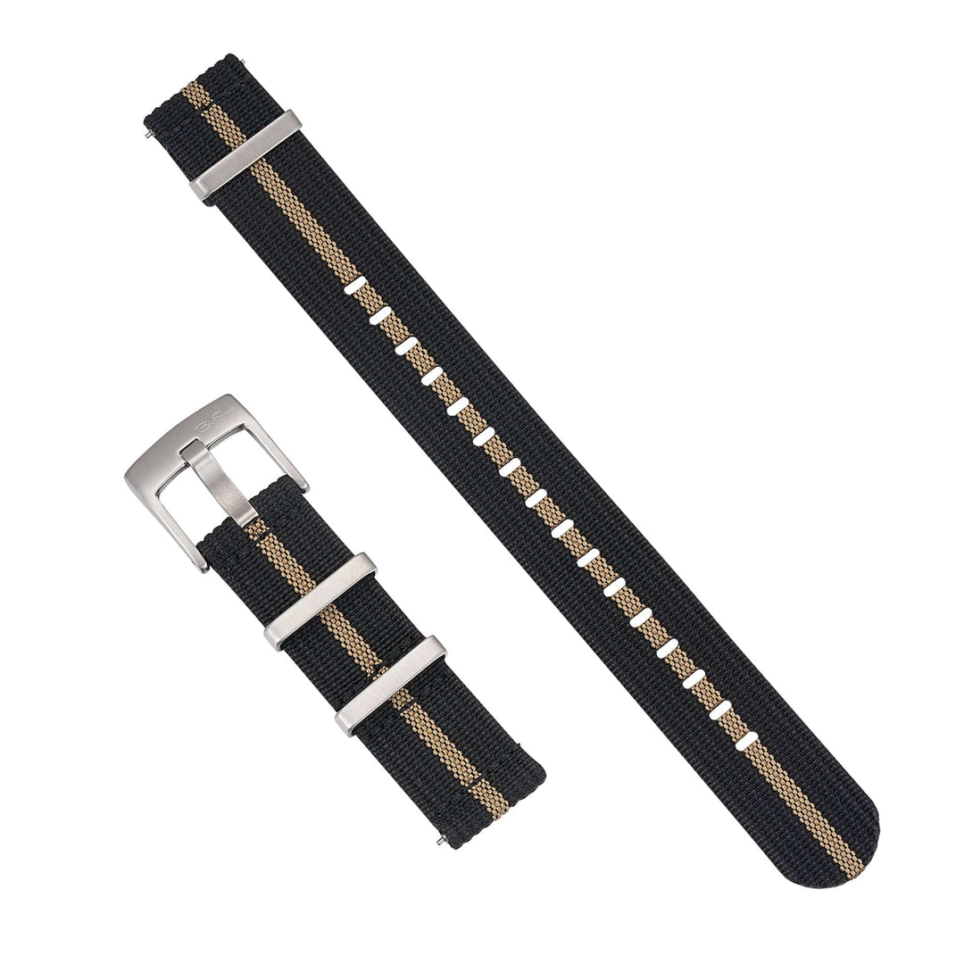 Ribbed Mako FN - Black & Tan - BluShark Straps