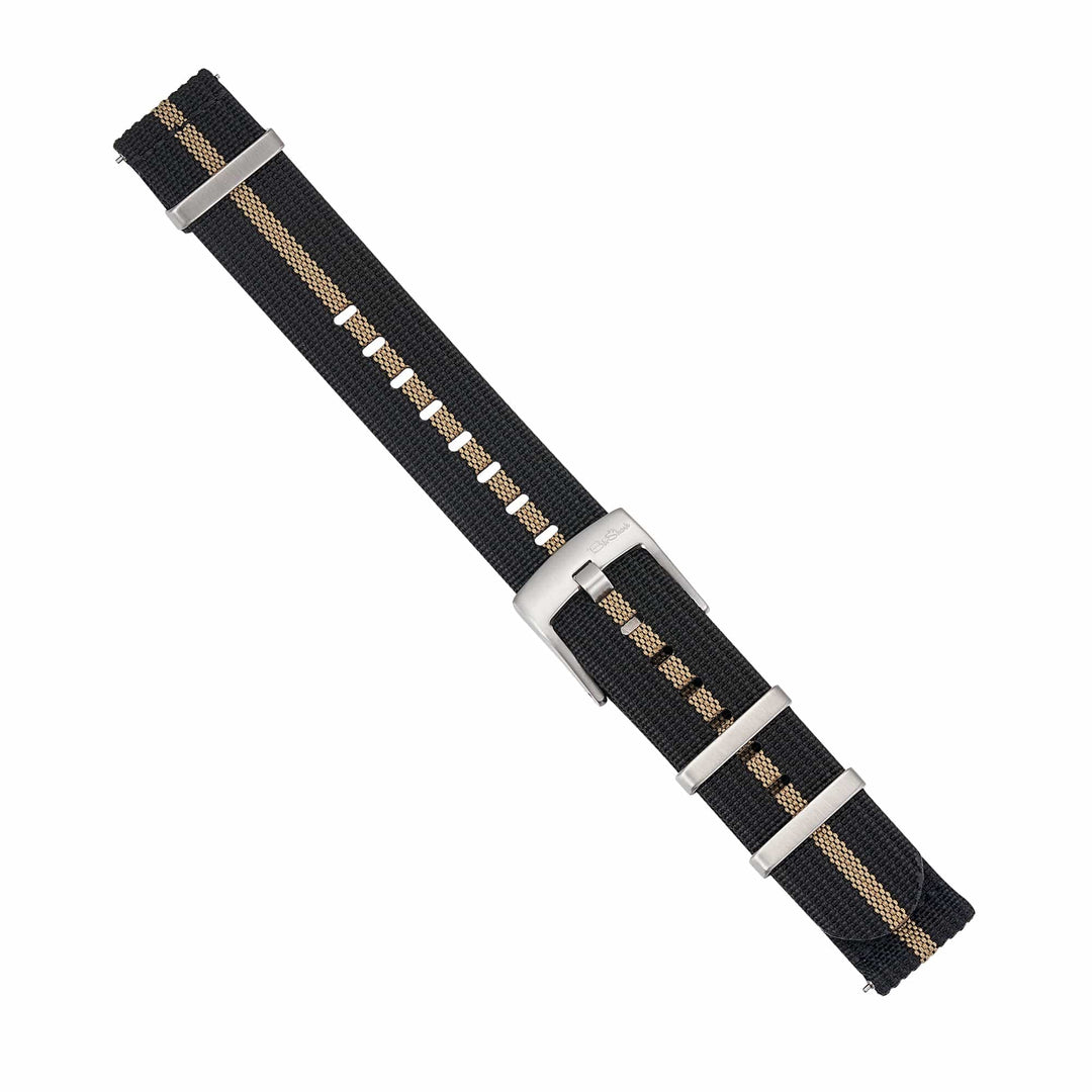 Ribbed Mako FN - Black & Tan - BluShark Straps