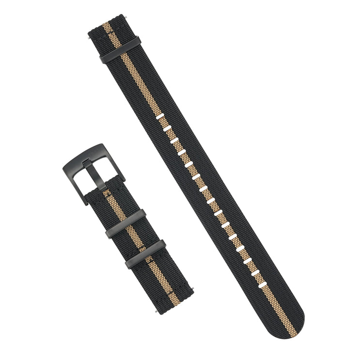 Ribbed Mako FN - Black & Tan - BluShark Straps