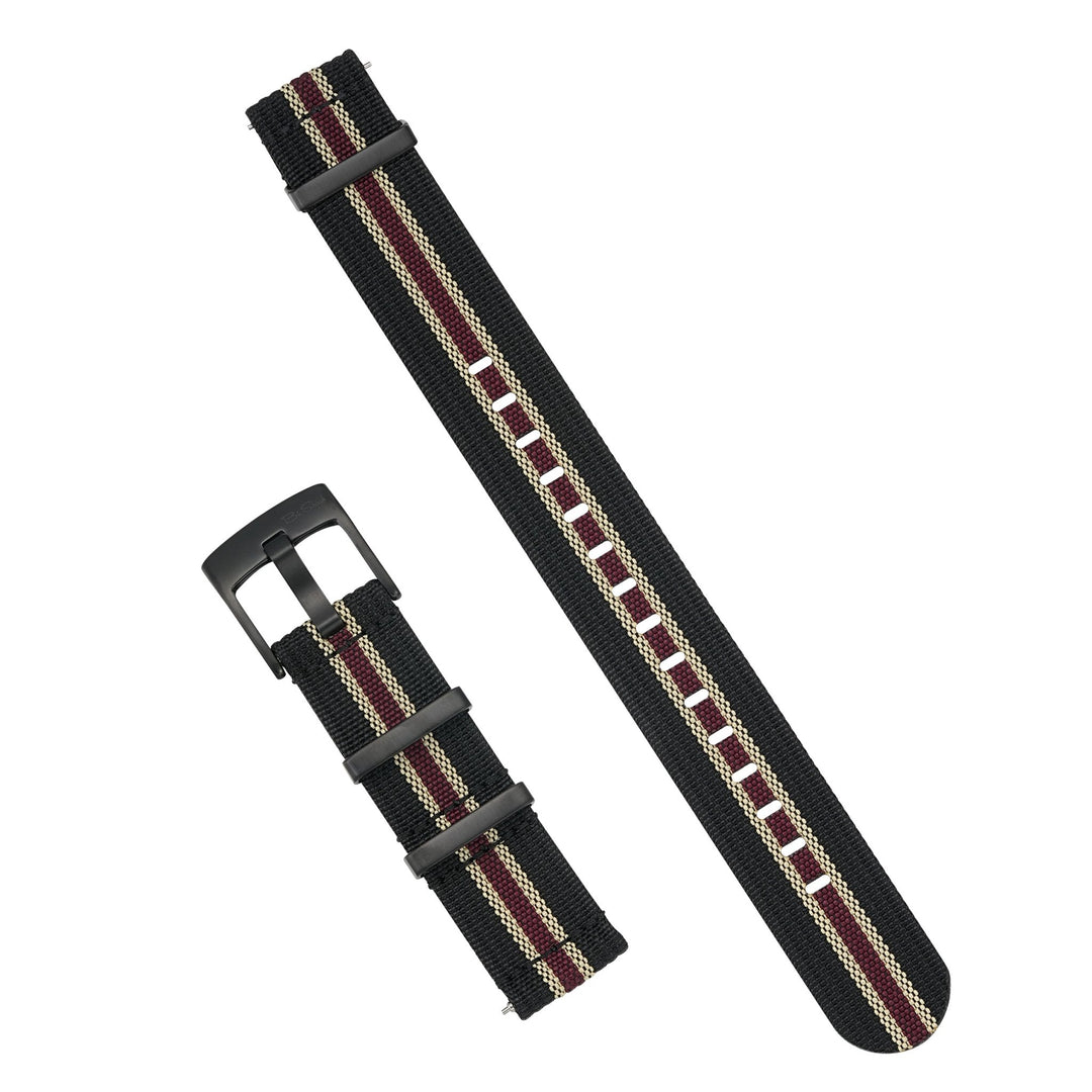 Ribbed Mako FN - Black, Tan & Red - BluShark Straps