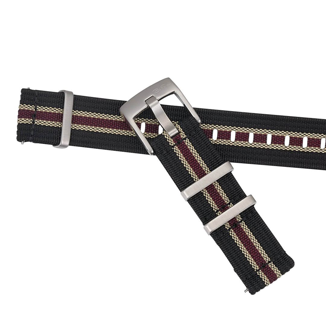 Ribbed Mako FN - Black, Tan & Red - BluShark Straps