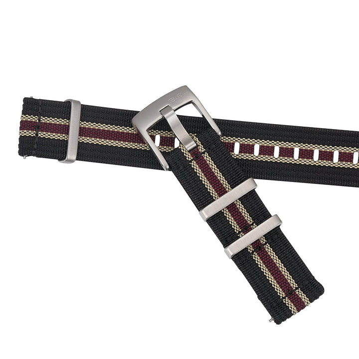 Ribbed Mako FN - Black, Tan & Red - BluShark Straps