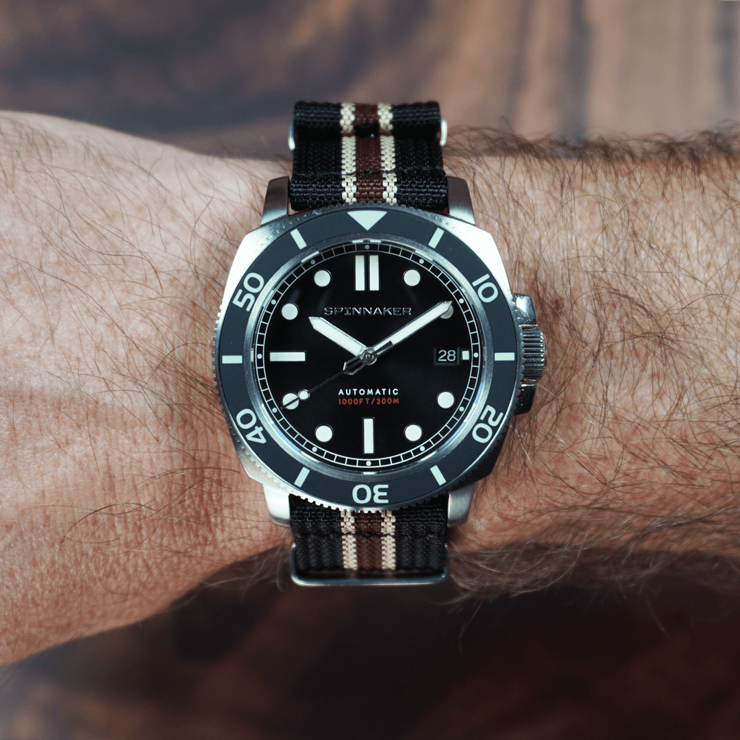 Ribbed Mako FN - Black, Tan & Red - BluShark Straps