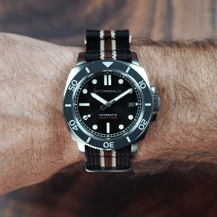 Ribbed Mako FN - Black, Tan & Red - BluShark Straps