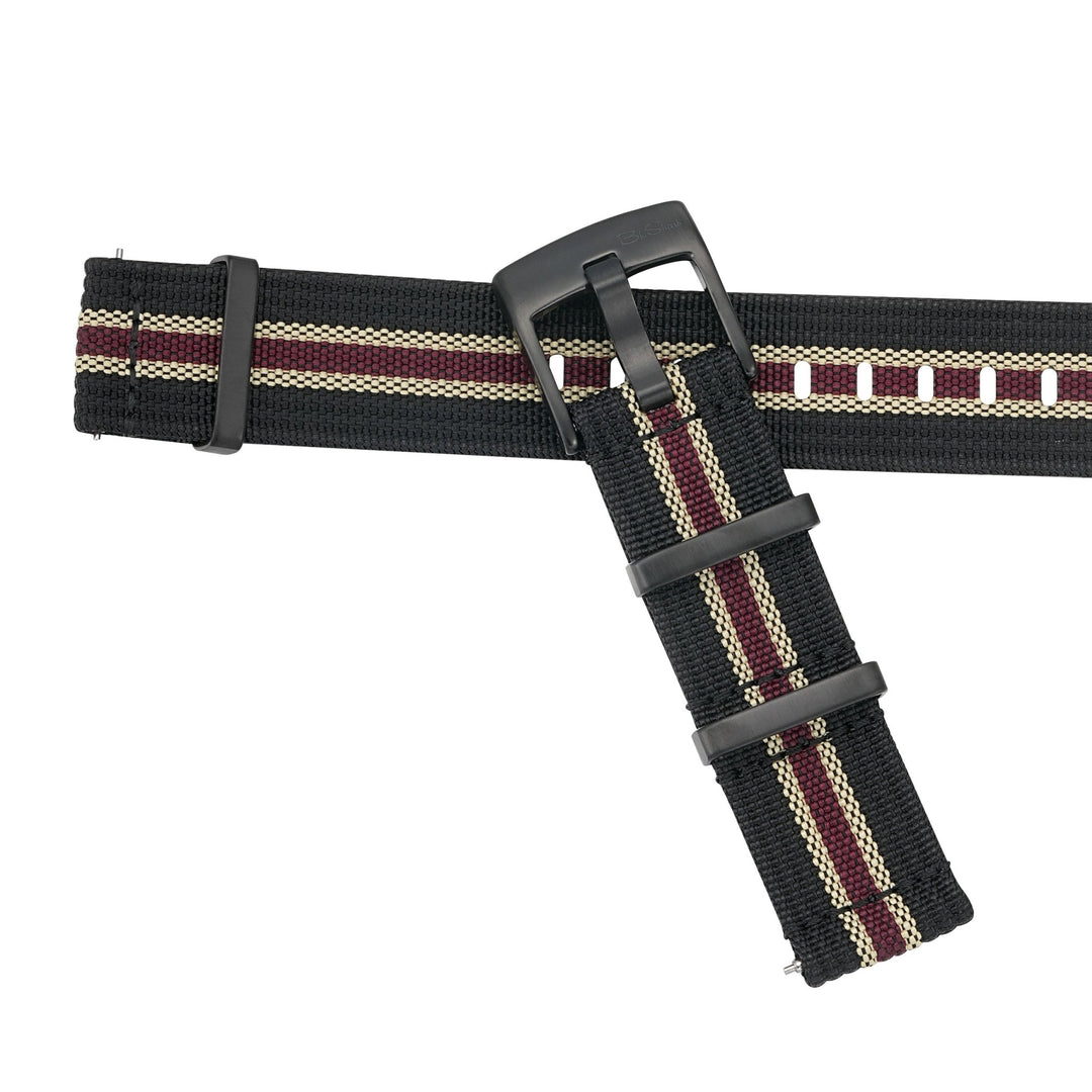 Ribbed Mako FN - Black, Tan & Red - BluShark Straps