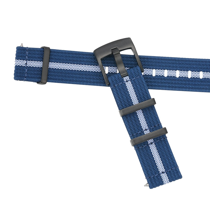 Ribbed Mako FN - Blue & White - BluShark Straps