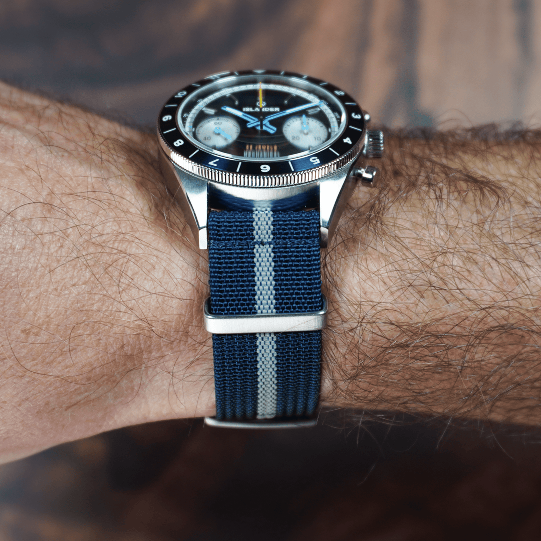 Ribbed Mako FN - Blue & White - BluShark Straps