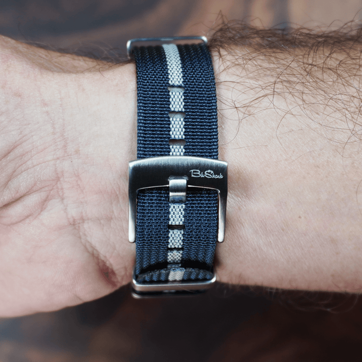 Ribbed Mako FN - Blue & White - BluShark Straps