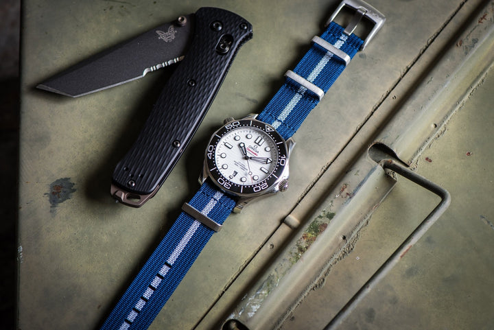 Ribbed Mako FN - Blue & White - BluShark Straps