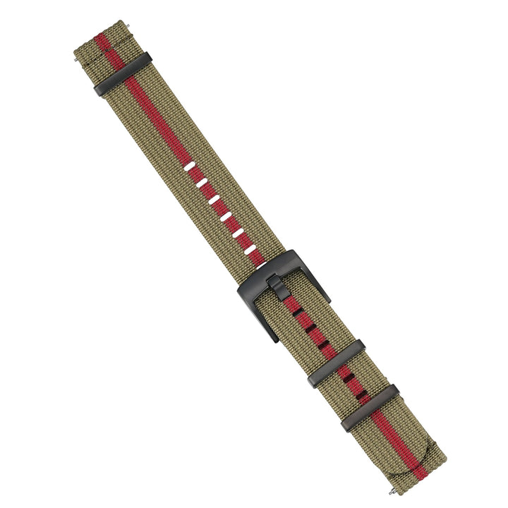 Ribbed Mako FN - Olive & Red - BluShark Straps