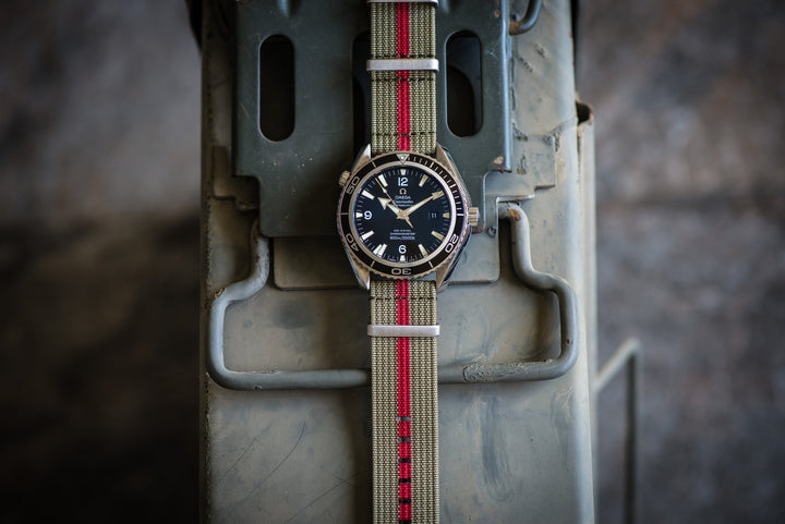 Ribbed Mako FN - Olive & Red - BluShark Straps