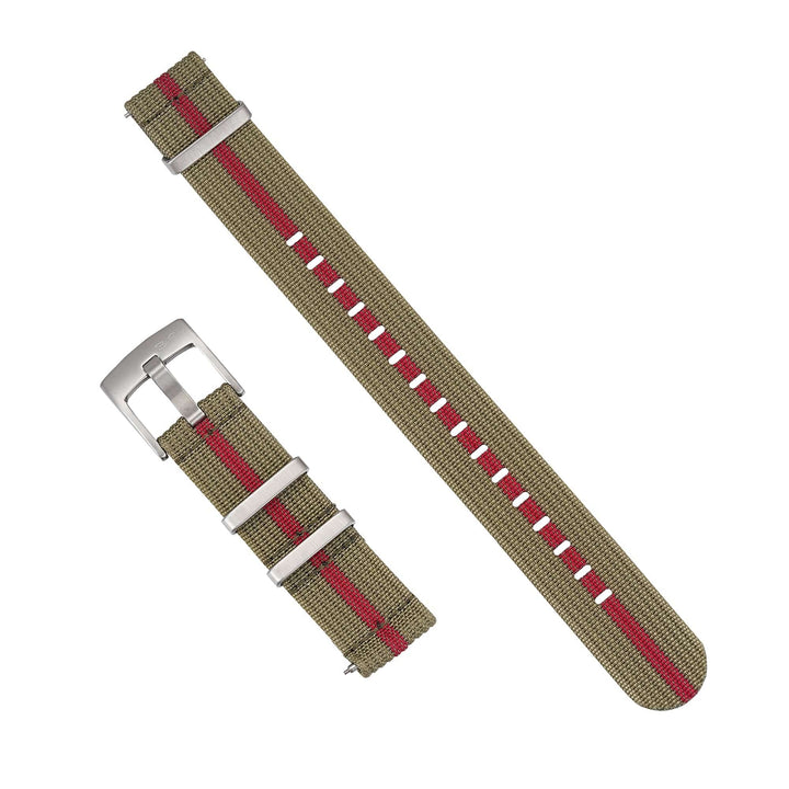 Ribbed Mako FN - Olive & Red - BluShark Straps