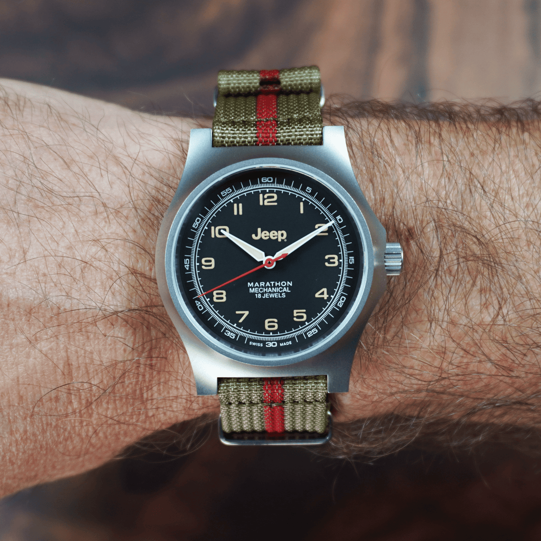 Ribbed Mako FN - Olive & Red - BluShark Straps