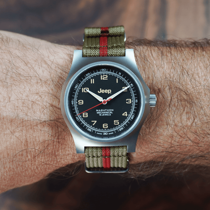 Ribbed Mako FN - Olive & Red - BluShark Straps
