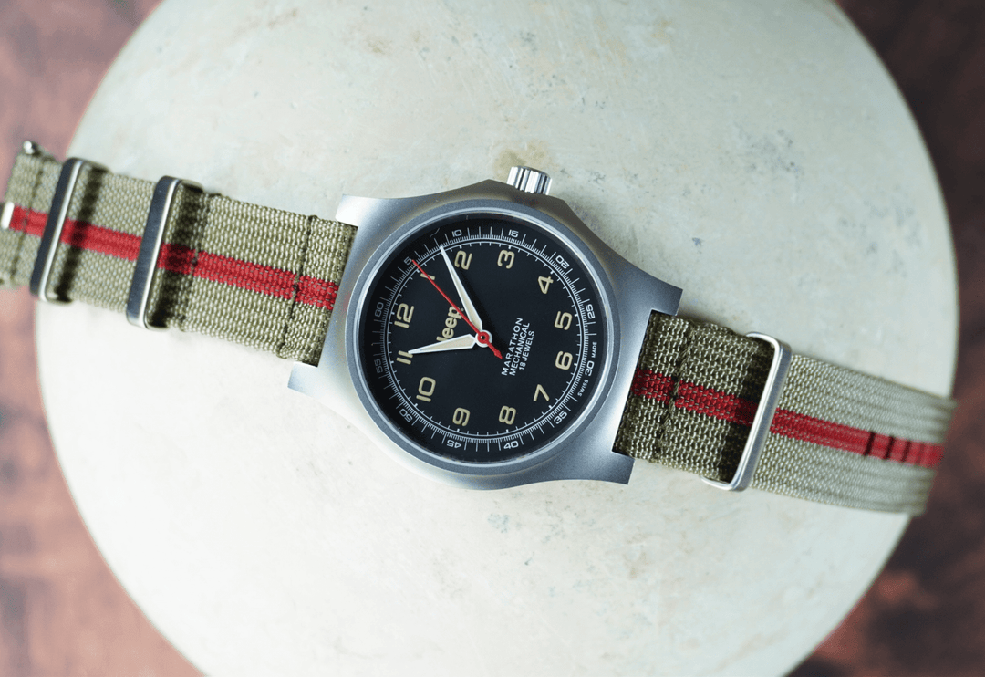 Ribbed Mako FN - Olive & Red - BluShark Straps
