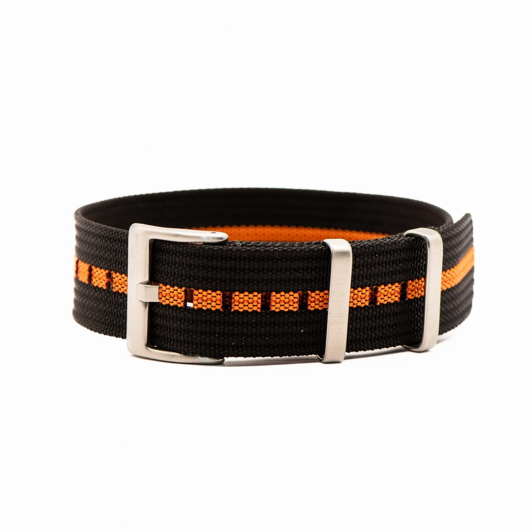 Ribbed Single - Pass - Black & Orange - BluShark Straps