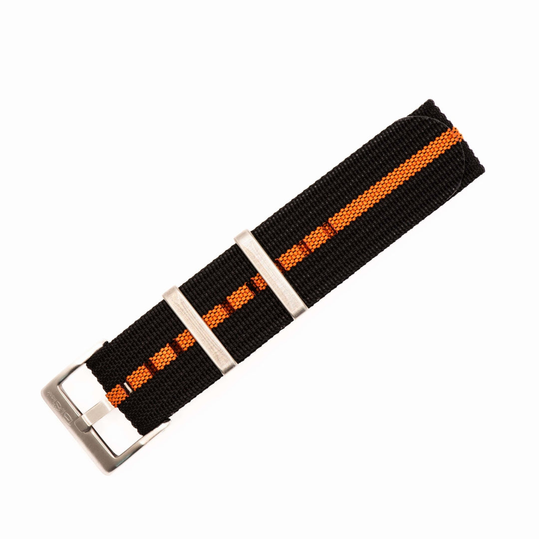 Ribbed Single - Pass - Black & Orange - BluShark Straps