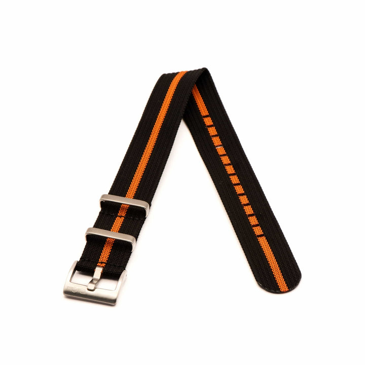 Ribbed Single - Pass - Black & Orange - BluShark Straps
