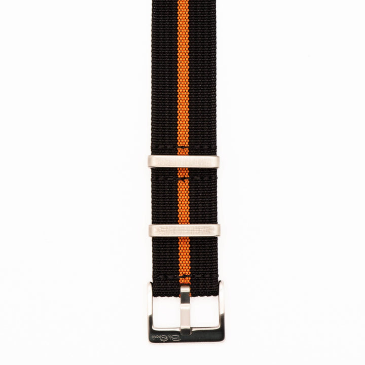 Ribbed Single - Pass - Black & Orange - BluShark Straps