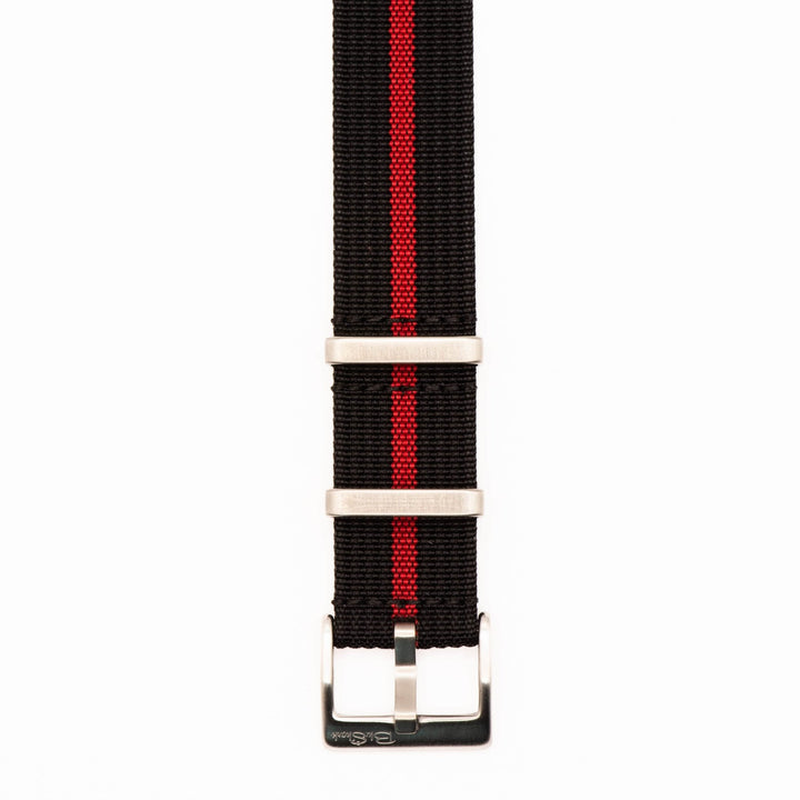 Ribbed Single - Pass - Black & Red - BluShark Straps