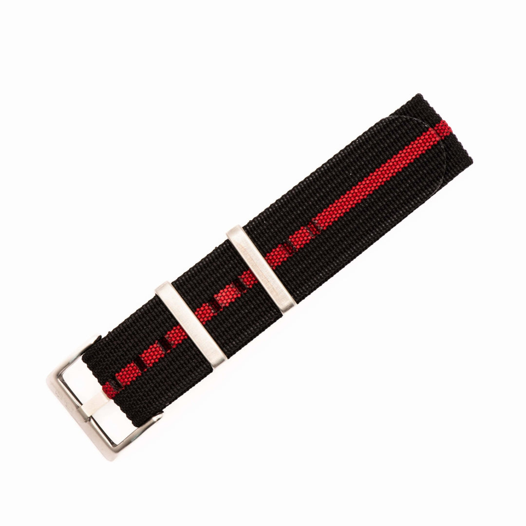Ribbed Single - Pass - Black & Red - BluShark Straps