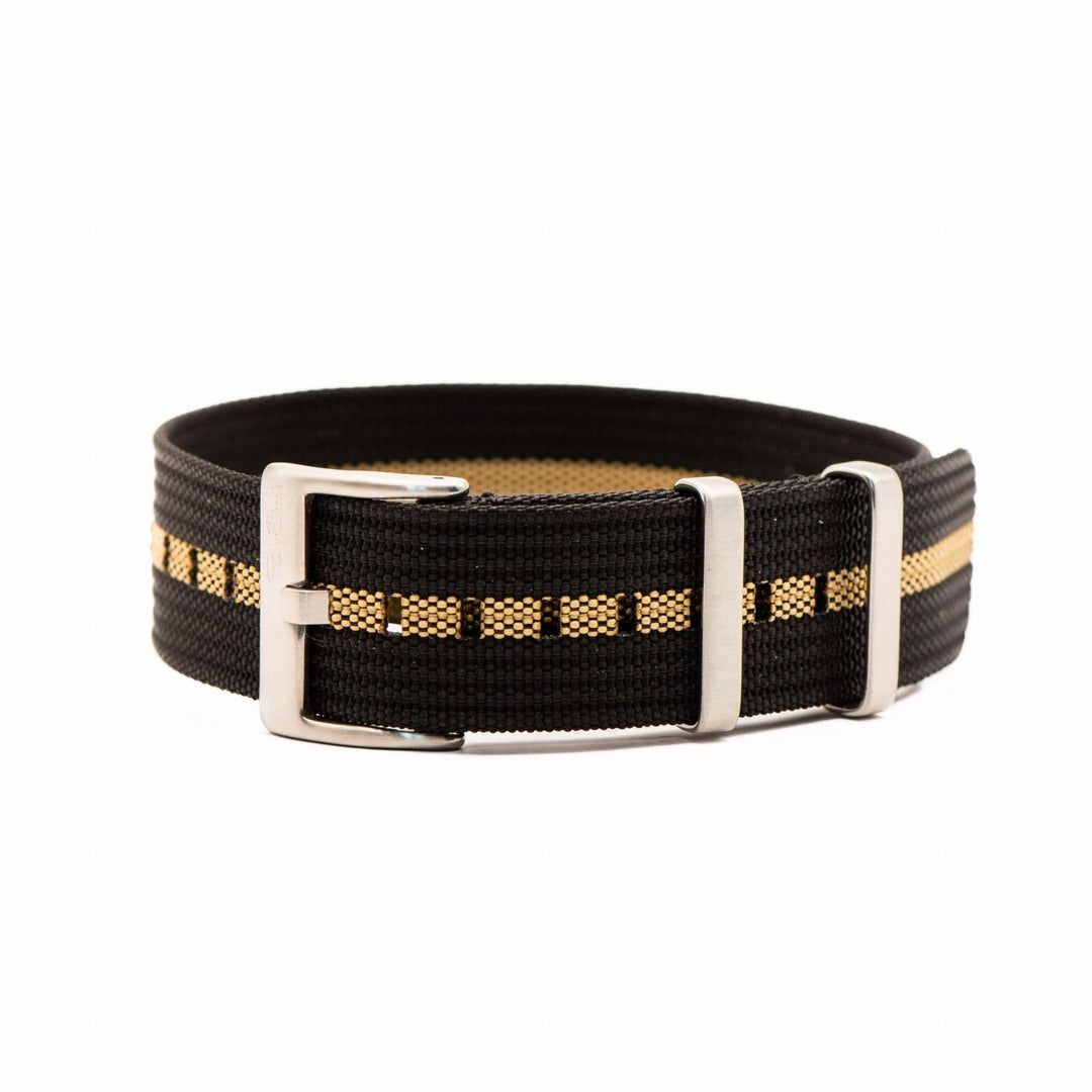 Ribbed Single - Pass - Black & Tan - BluShark Straps