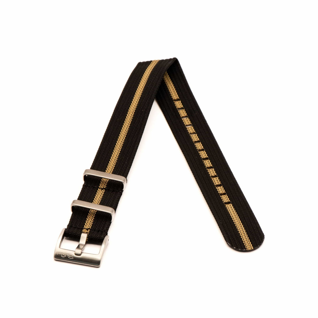 Ribbed Single - Pass - Black & Tan - BluShark Straps