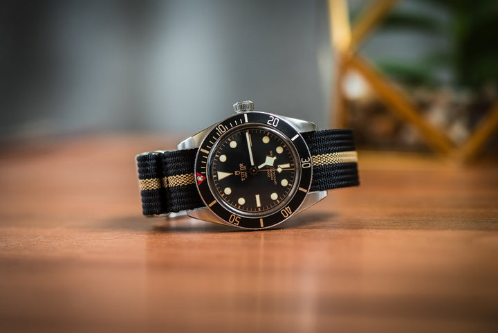 Ribbed Single - Pass - Black & Tan - BluShark Straps