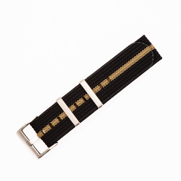 Ribbed Single - Pass - Black & Tan - BluShark Straps