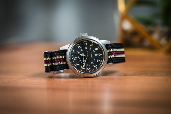 Ribbed Single - Pass - Black, Tan & Red - BluShark Straps