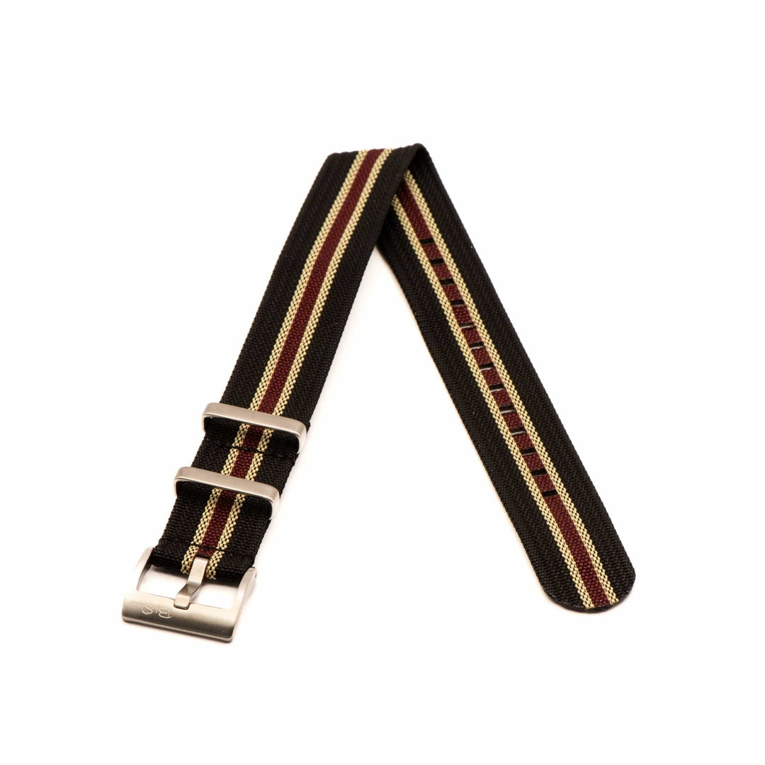 Ribbed Single - Pass - Black, Tan & Red - BluShark Straps