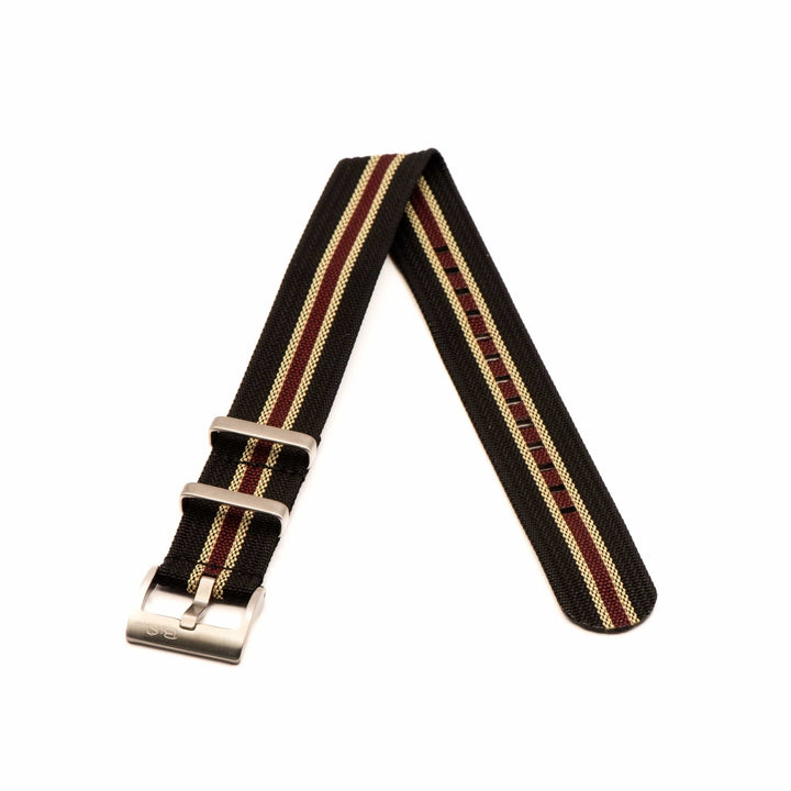 Ribbed Single - Pass - Black, Tan & Red - BluShark Straps
