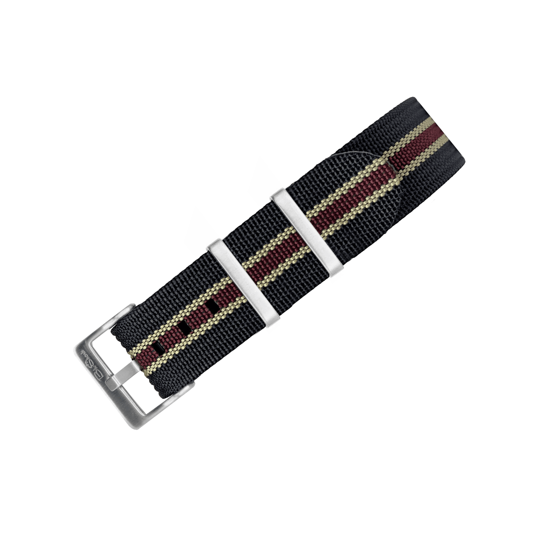 Ribbed Single - Pass - Black, Tan & Red - BluShark Straps